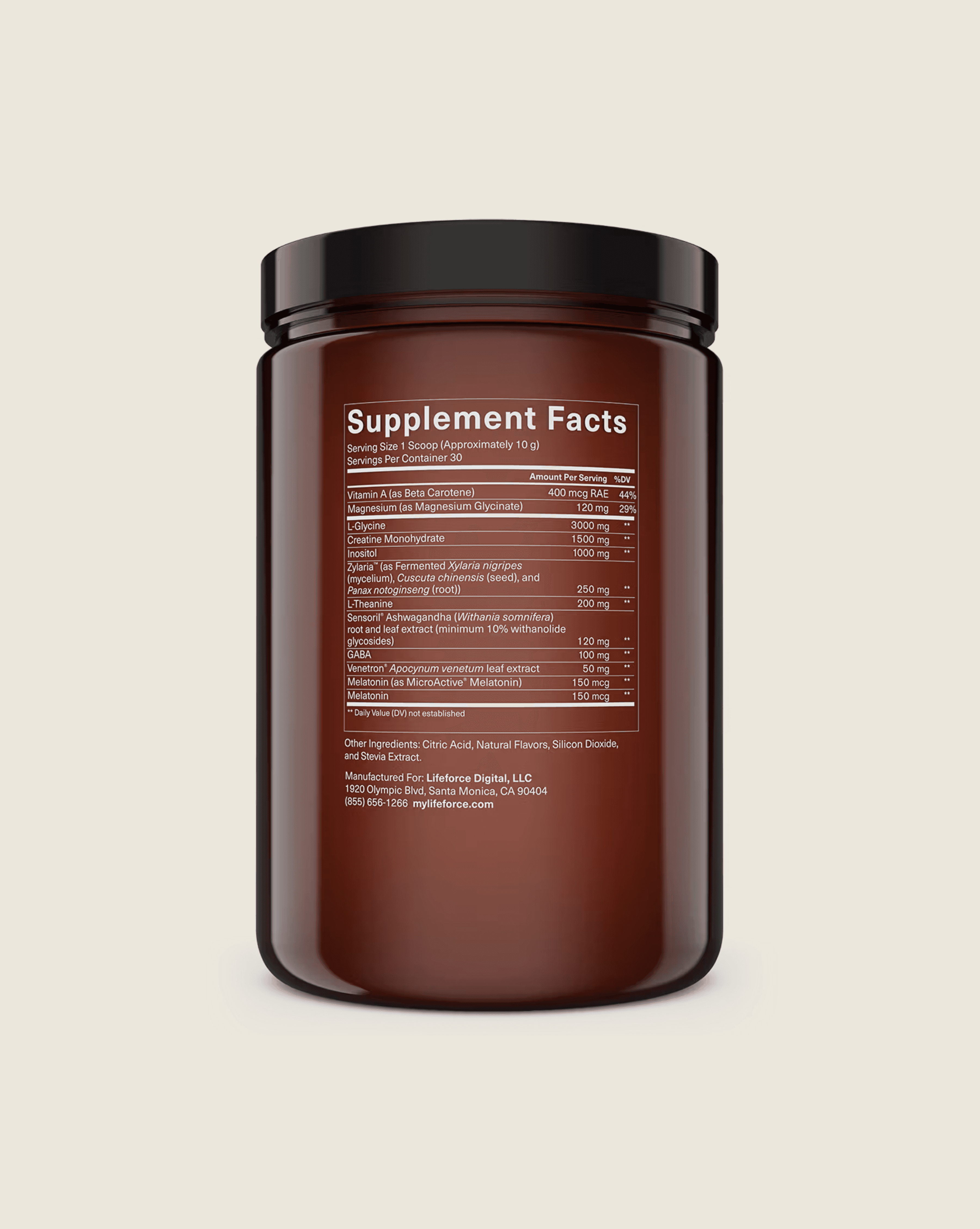 Peak Rest Supplement Facts