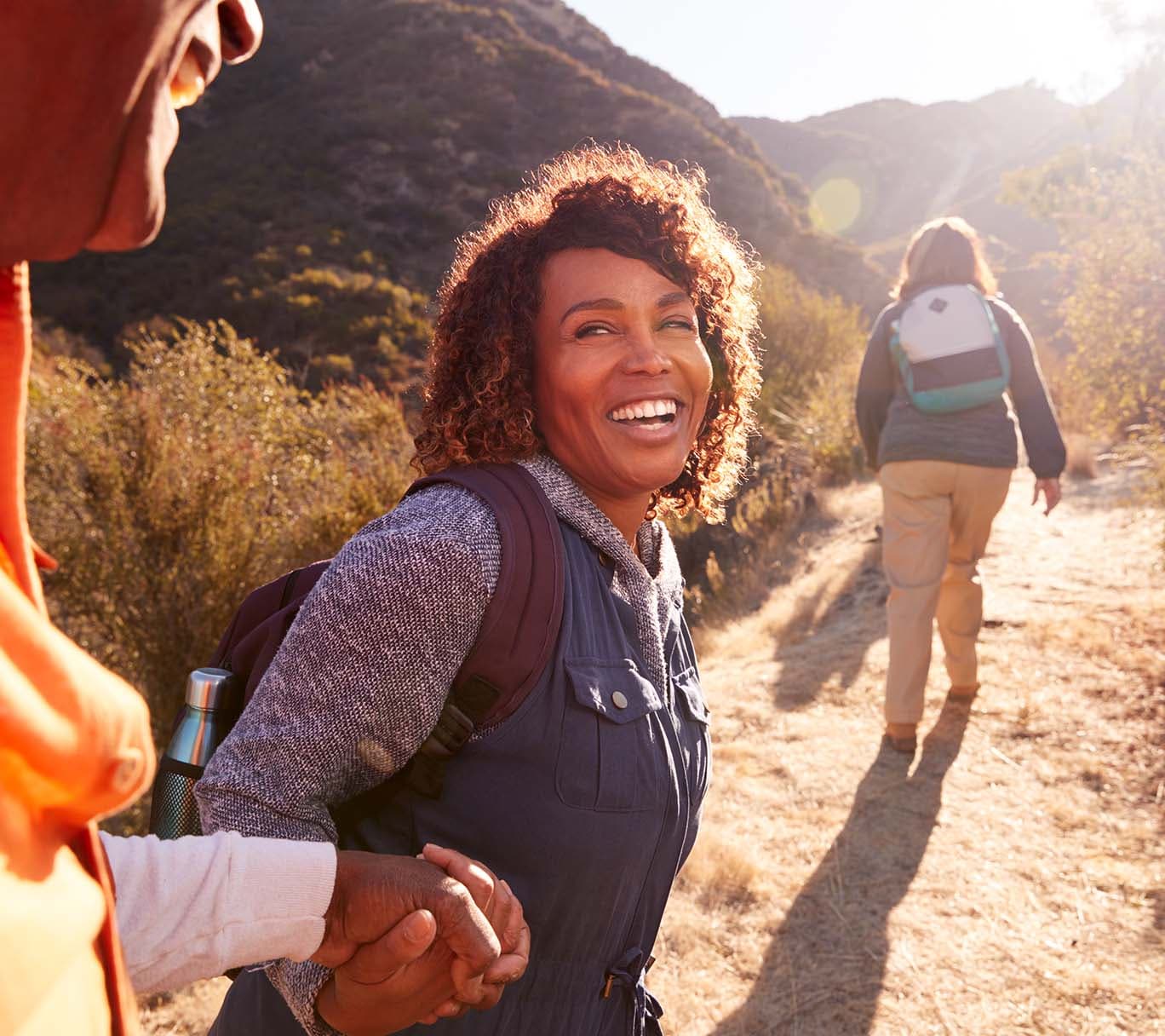 Woman Middle Aged Hiking Outdoors Cropped