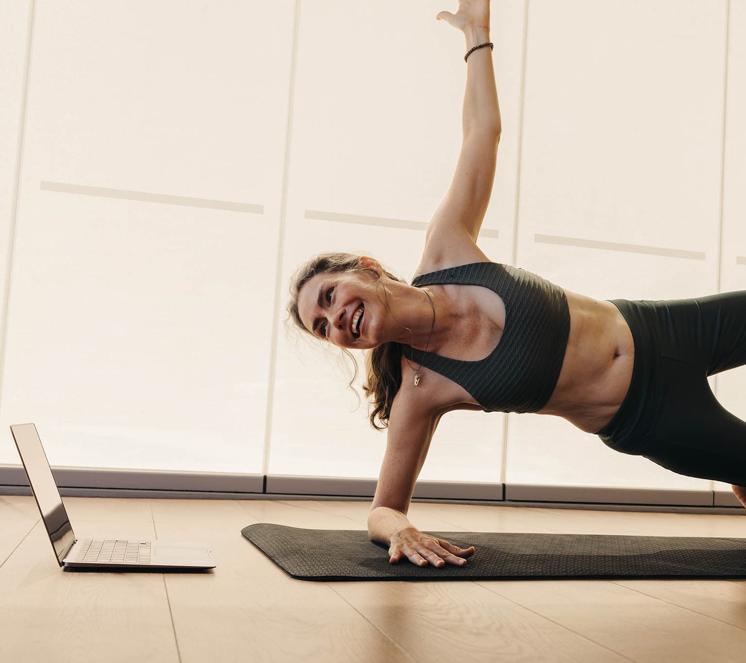 Woman Yoga Stretching Cropped