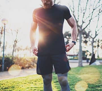 Man working out outside