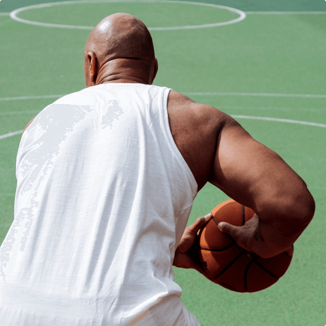 man playing basketball